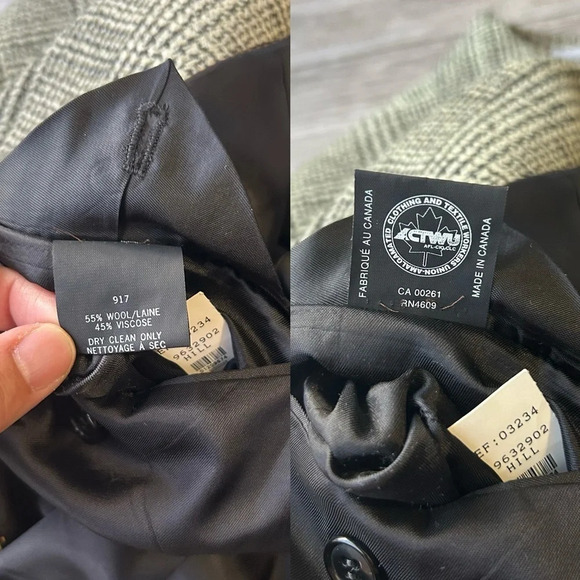 Vintage Bellissimo Hill Wool Blend Plaid Blazer Union Made in Canada - Picture 11 of 16